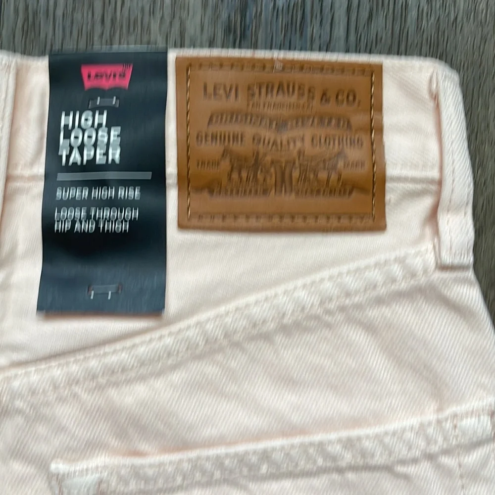 Levi's High Rise Loose Taper Jeans Light peach Denim Brand new - Picture 7 of 11
